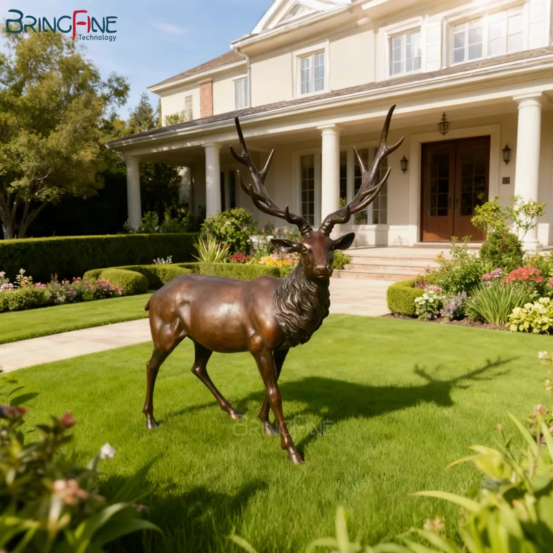 Life Size Bronze Deer Statue