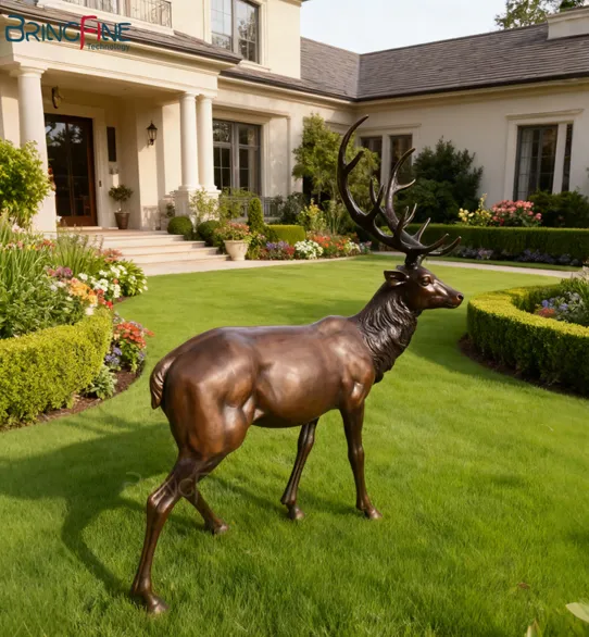 Life Size Bronze Deer Statue