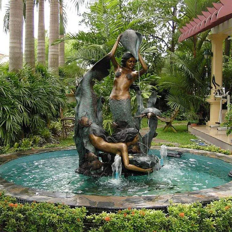 Bronze Mermaid Fountain For Compamy